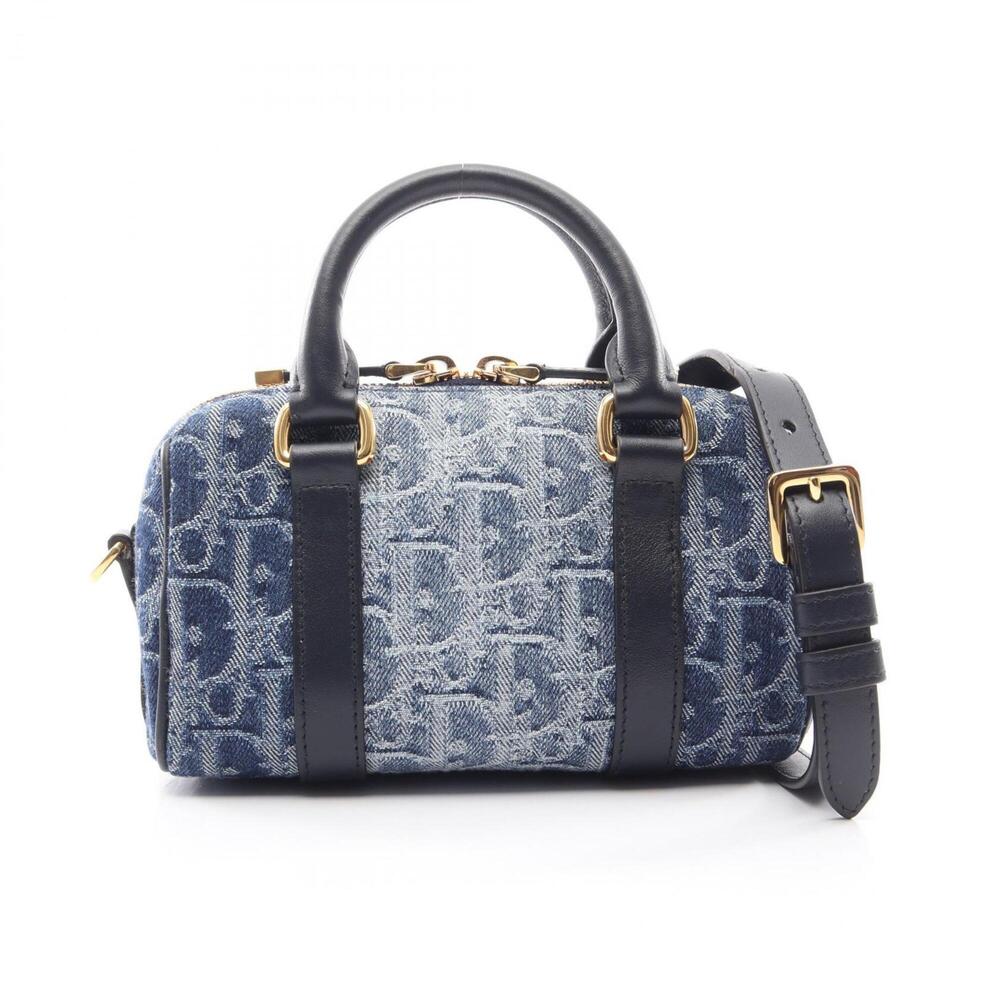 Christian Dior Dior Groove 17 Nano Oblique Jacquard 2-Way Handbag, Denim Leat...